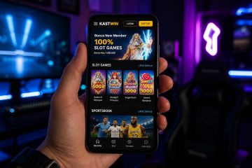 Smartphone menampilkan aplikasi taruhan online BK8 mobile